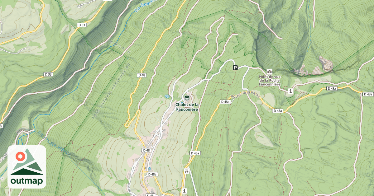 Map of Chalet de la Fauconière