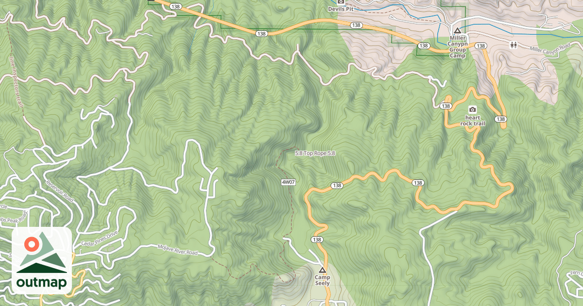 Map of 5.8 Top Rope