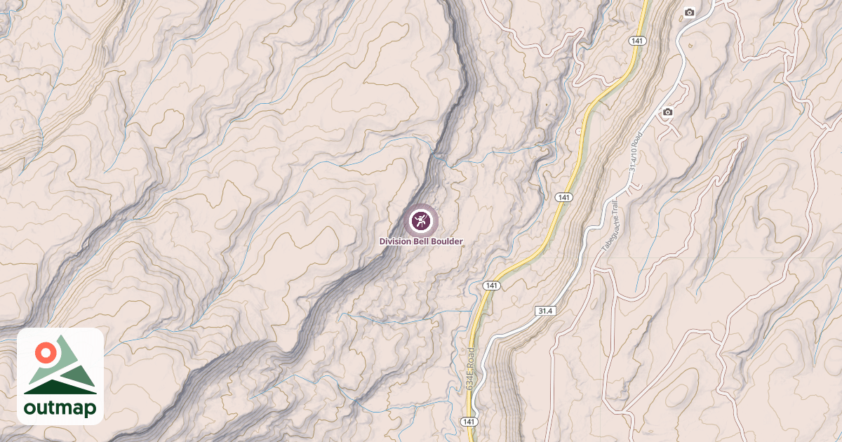 Map of Division Bell Boulder
