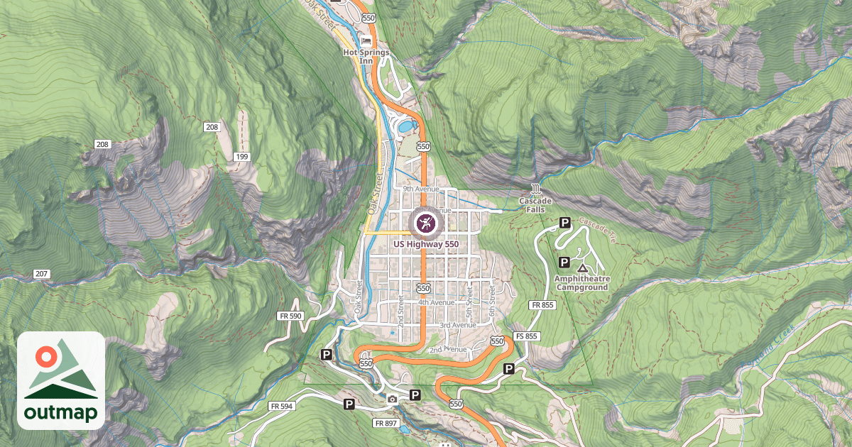 Map of US Highway 550