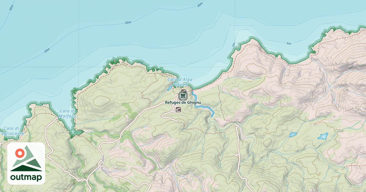 Map of Refuges de Ghignu
