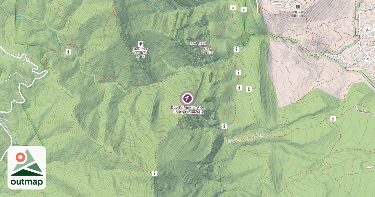 Map of Devil's Pinkie (AKA South Pinnacle)