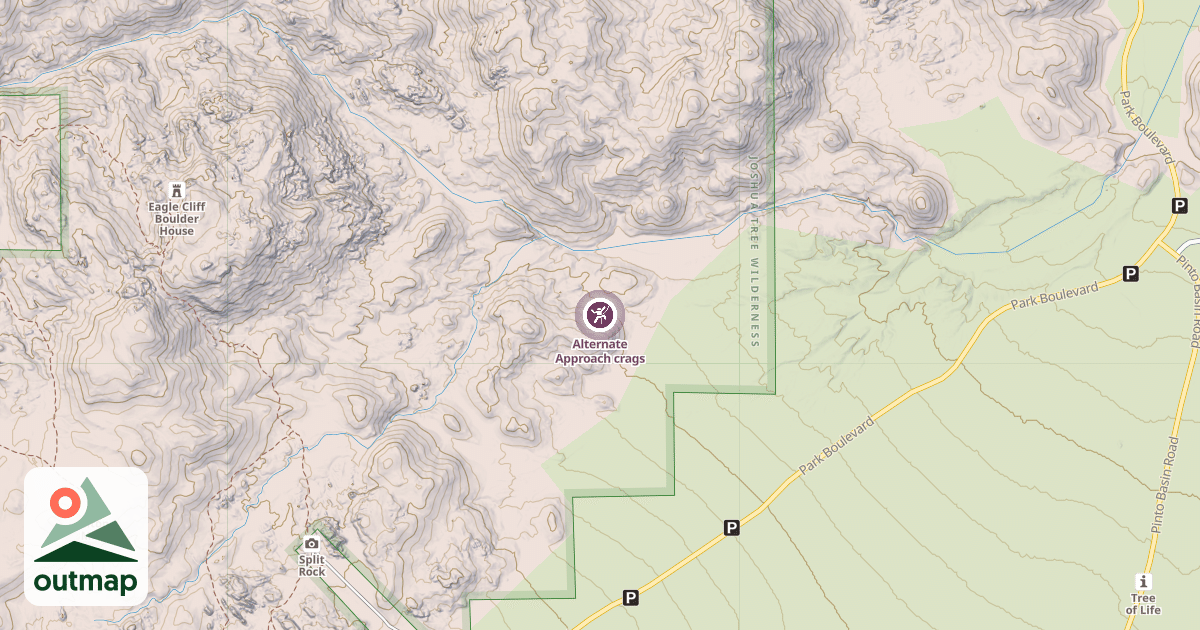 Map of Alternate Approach crags