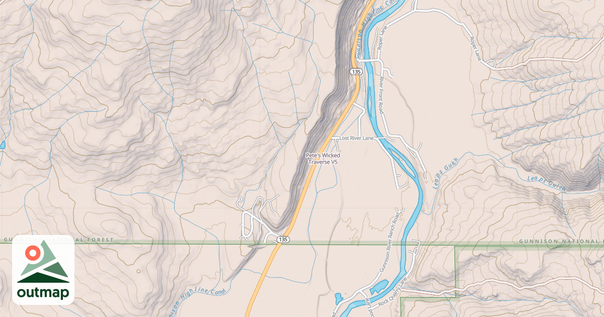 Map of Pete's Wicked Traverse