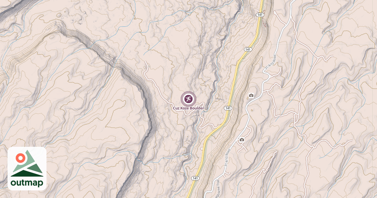 Map of Cuz Koze Boulder