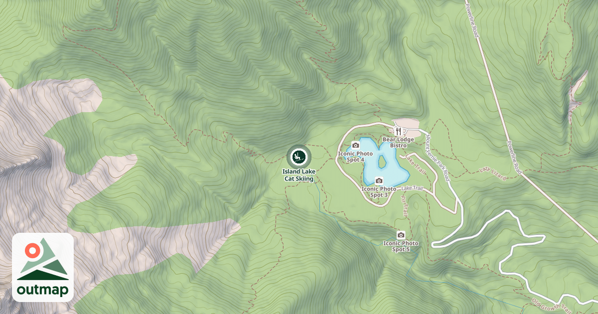 Map of Island Lake Cat Skiing
