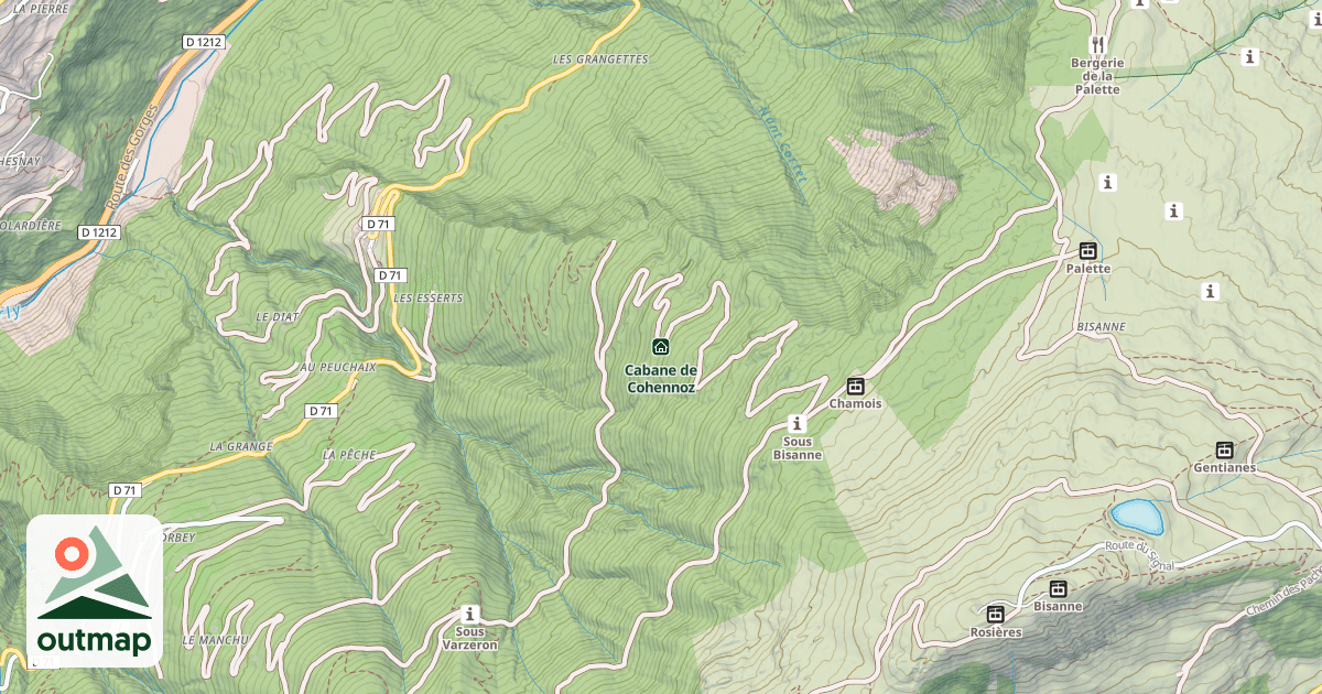 Map of Cabane de Cohennoz