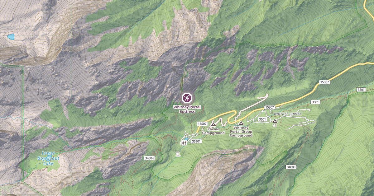 Map preview of Whitney Portal Buttress