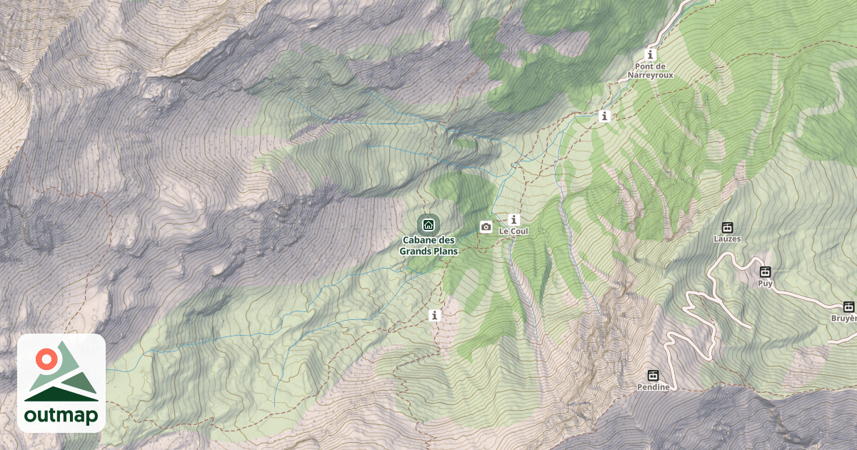 Map of Cabane des Grands Plans