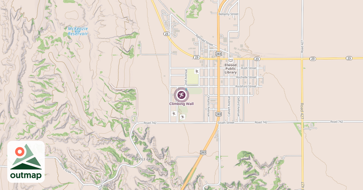 Map of Climbing Wall in Gosper