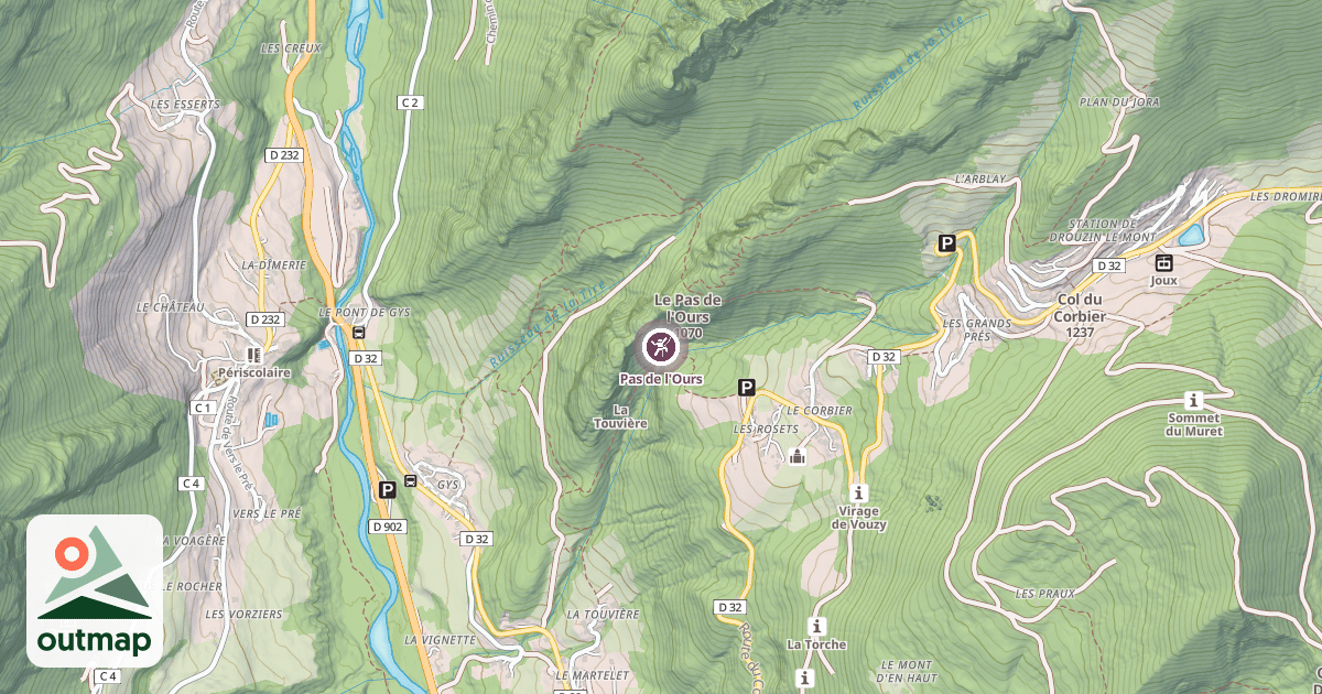 Map of Pas de l'Ours