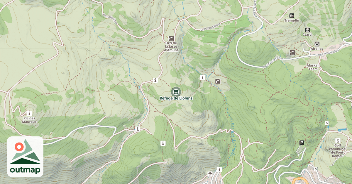 Map of Refuge de Llobins
