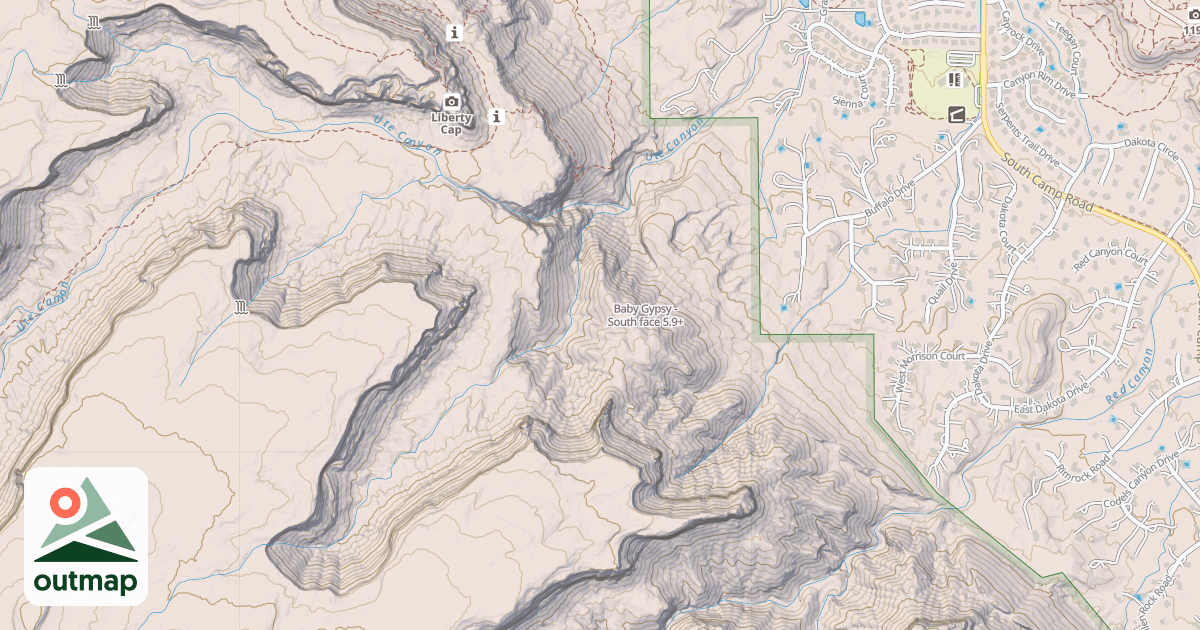 Map of Baby Gypsy - South face