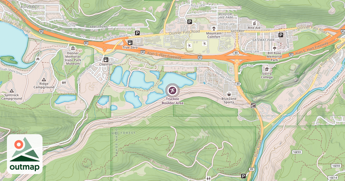 Map of Truckee Boulder Area