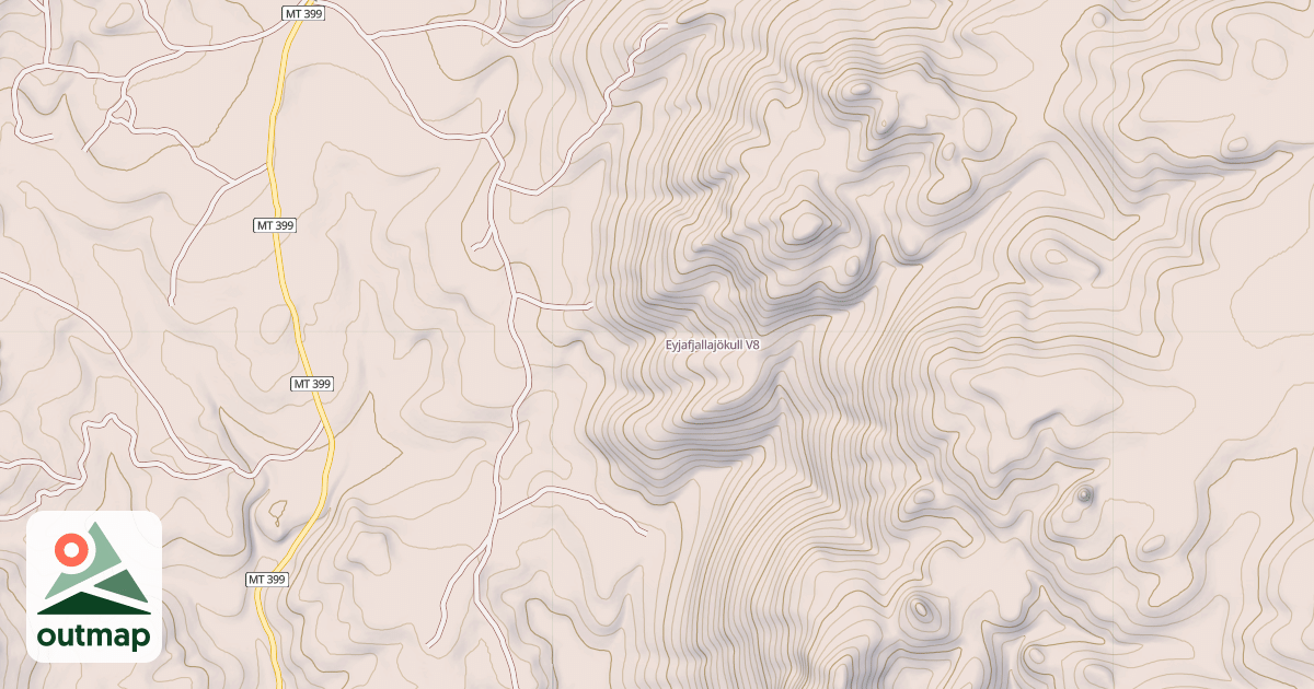 Map of Eyjafjallajökull