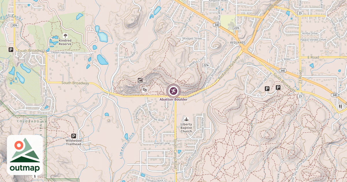 Map of Abattoir Boulder
