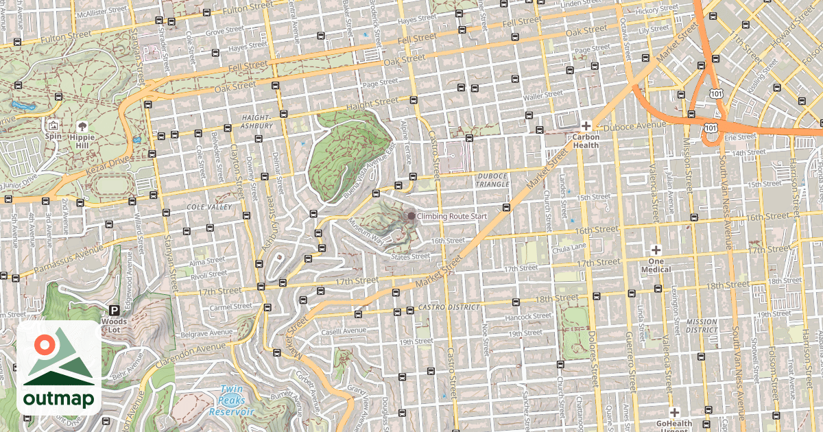 Map of Climbing Route Start
