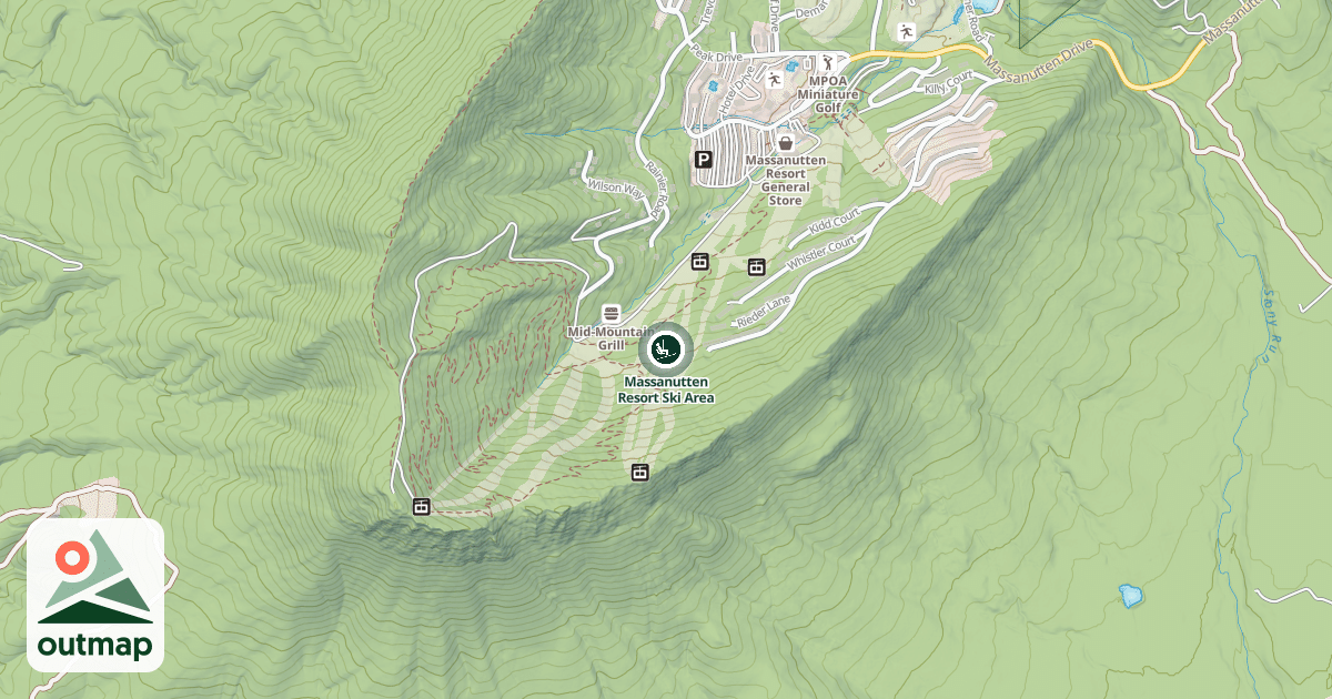 Map of Massanutten Resort Ski Area