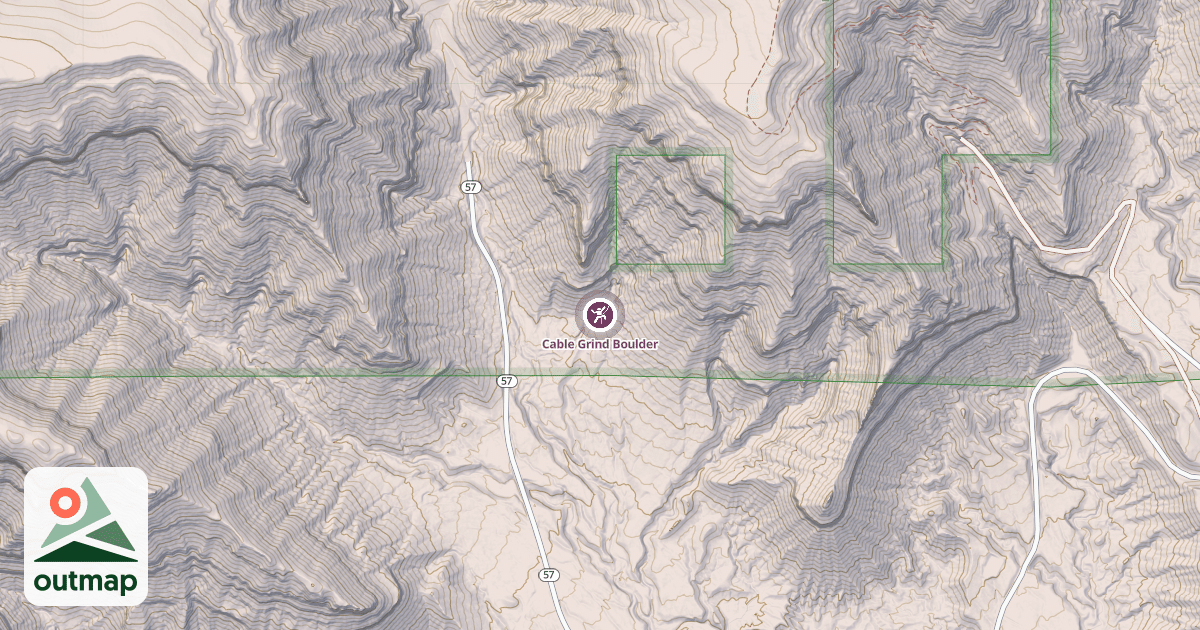 Map of Cable Grind Boulder