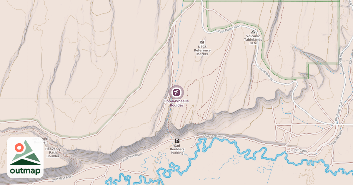 Map of Pop-a-Wheelie Boulder