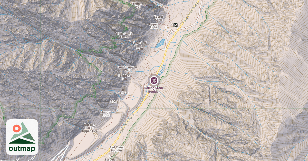 Map of Rolling Stone Boulder