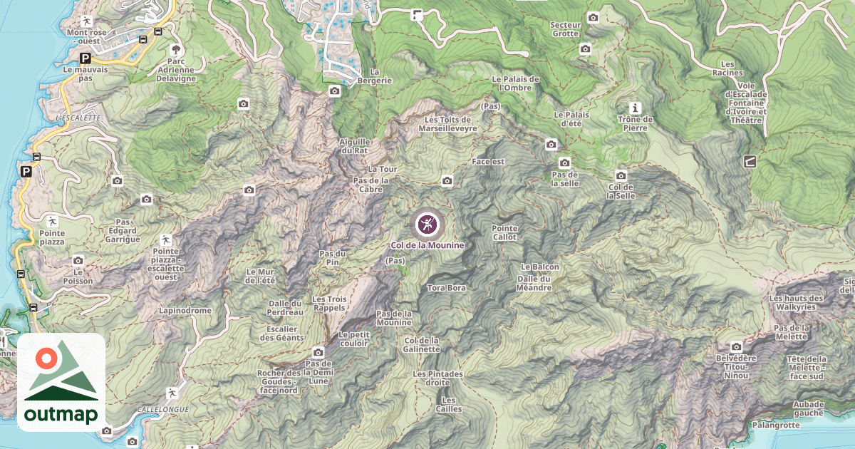 Map of Col de la Mounine