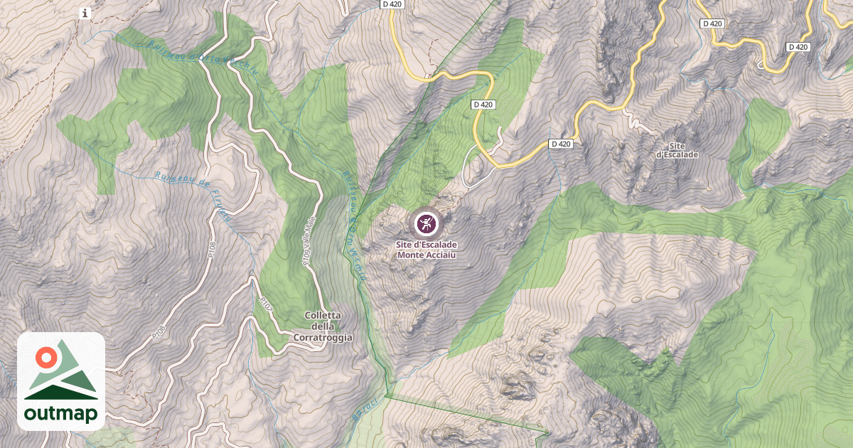 Map of Site d'Escalade Monte Acciaiu