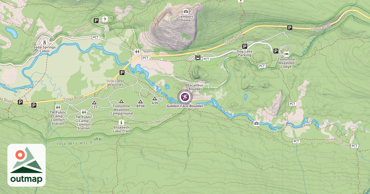 Map of Golden Face Boulder