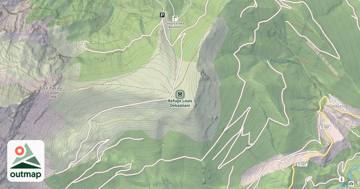 Map of Refuge Louis Debastiani