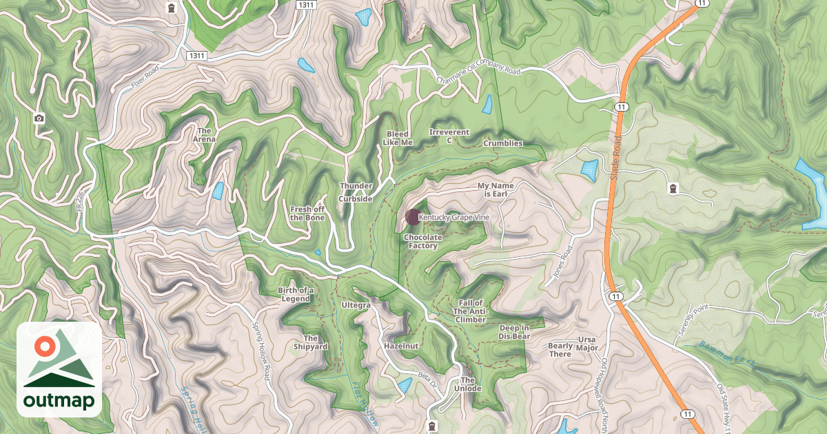 Map of Kentucky Grape Vine