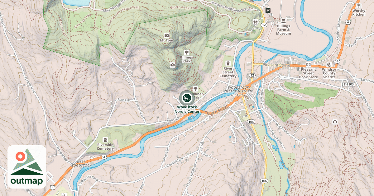 Map of Woodstock Nordic Center