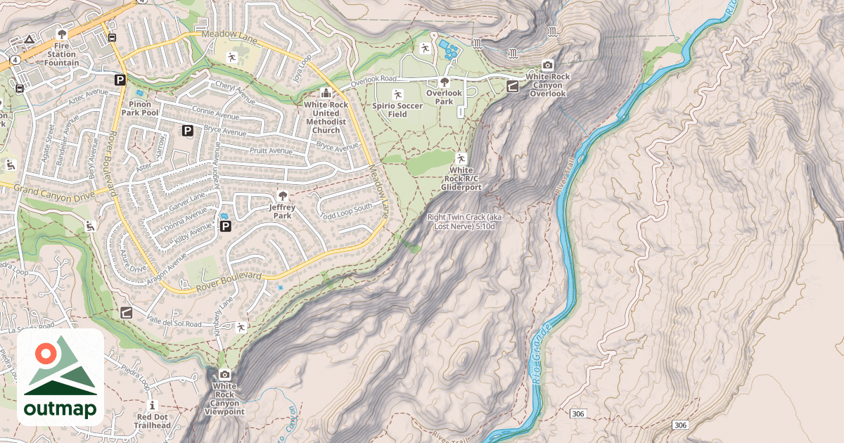 Map of Right Twin Crack (aka Lost Nerve)
