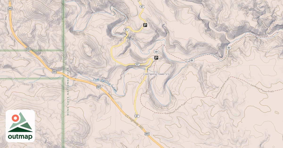 Map of Cold Spring Tower