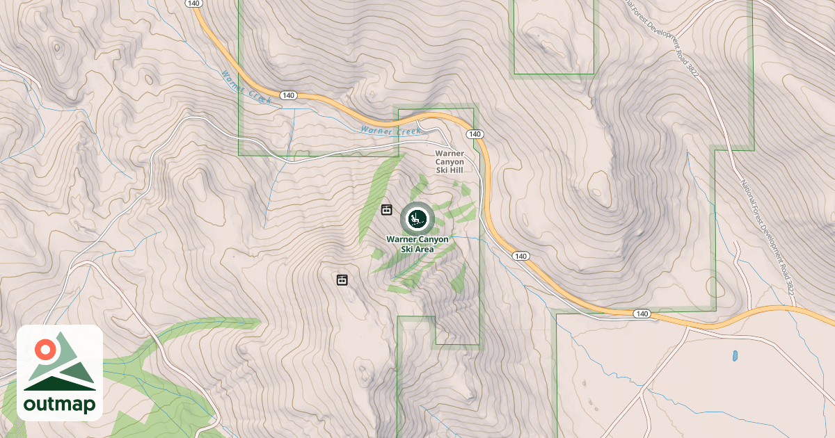 Map of Warner Canyon Ski Area