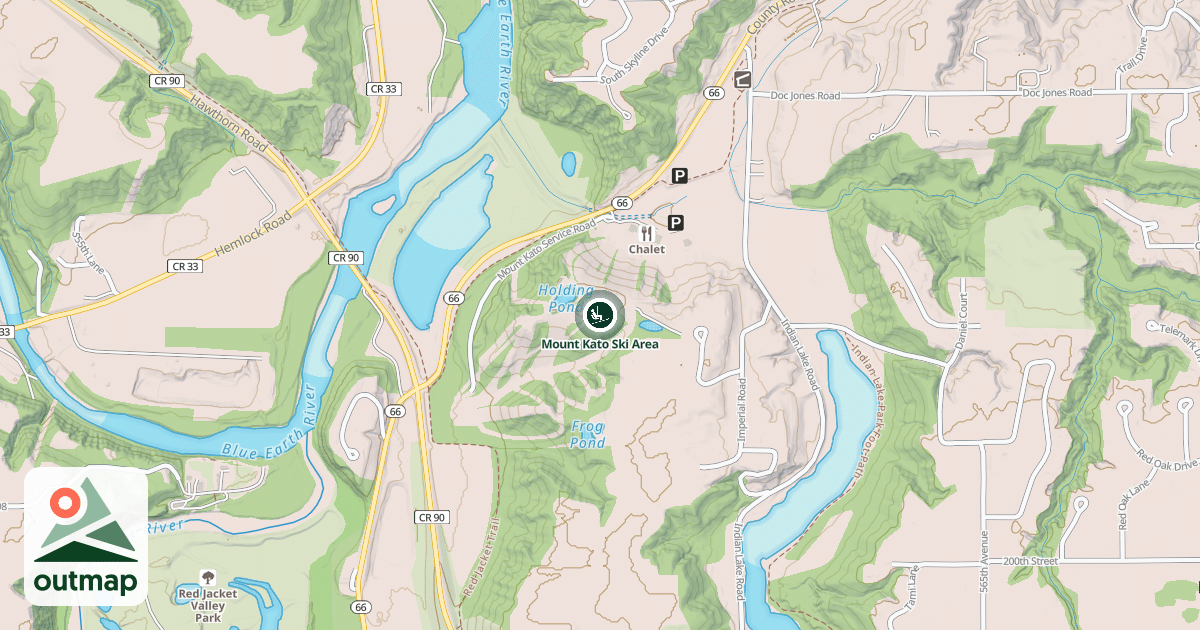 Map of Mount Kato Ski Area