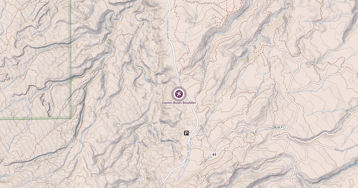 Map preview of Damn Bush Boulder