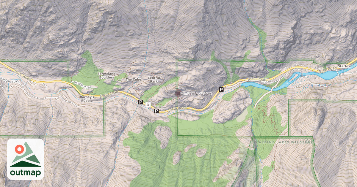 Map of Climbing Route Start