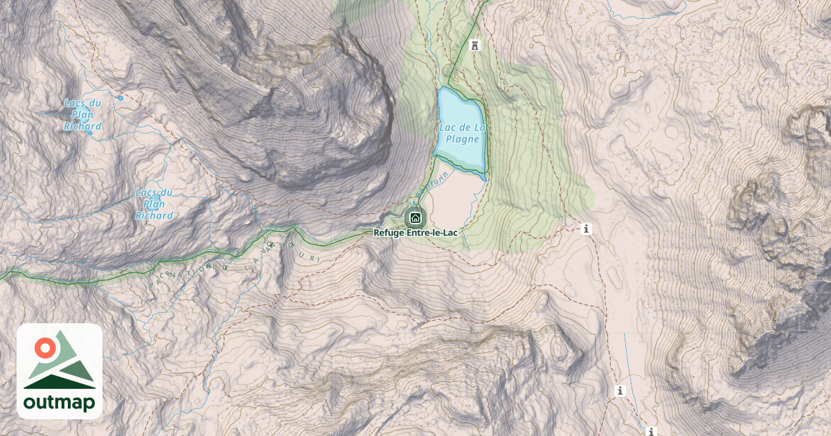 Map of Refuge Entre-le-Lac