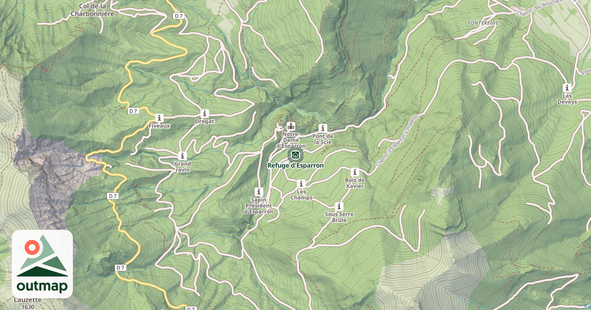 Map of Refuge d'Esparron
