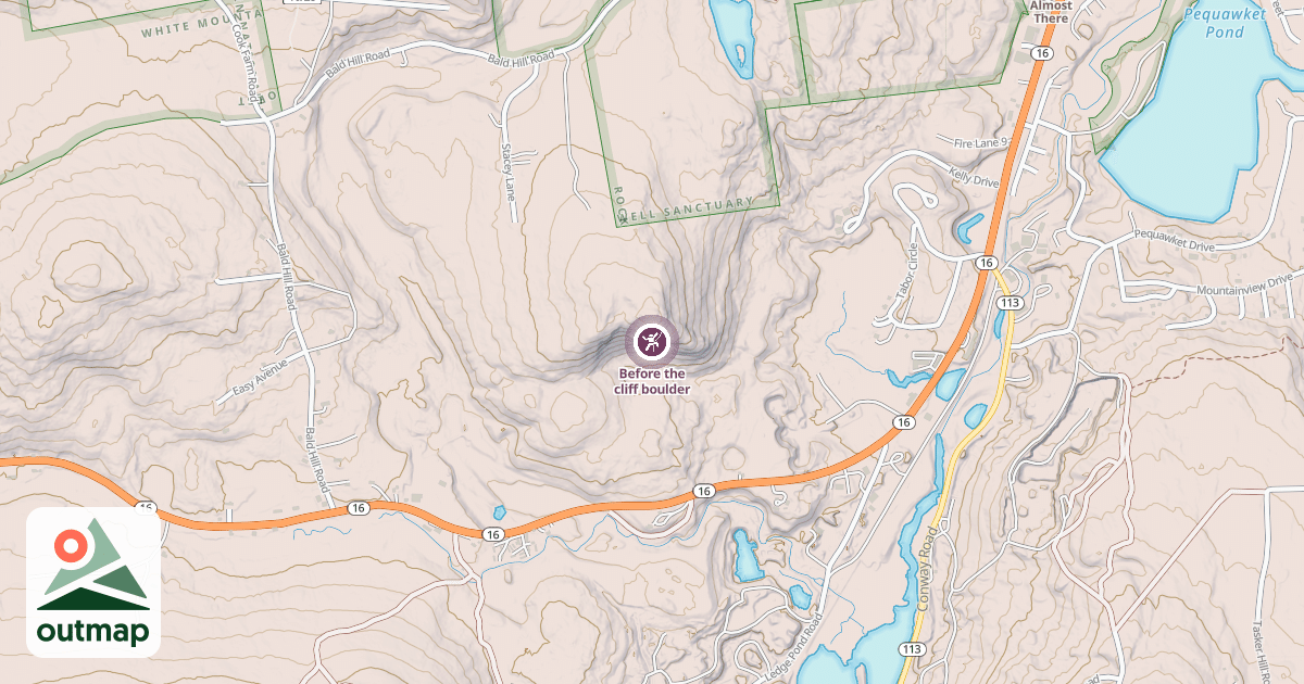 Map of Before the cliff boulder