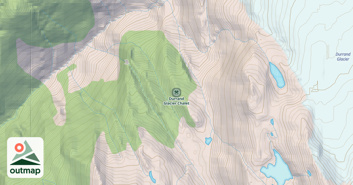 Map of Durrand Glacier Chalet
