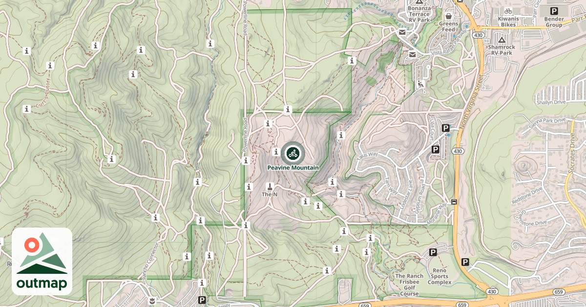 Map of Peavine Mountain