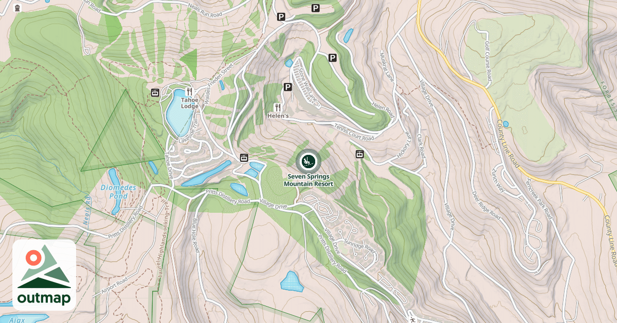 Map of Seven Springs Mountain Resort