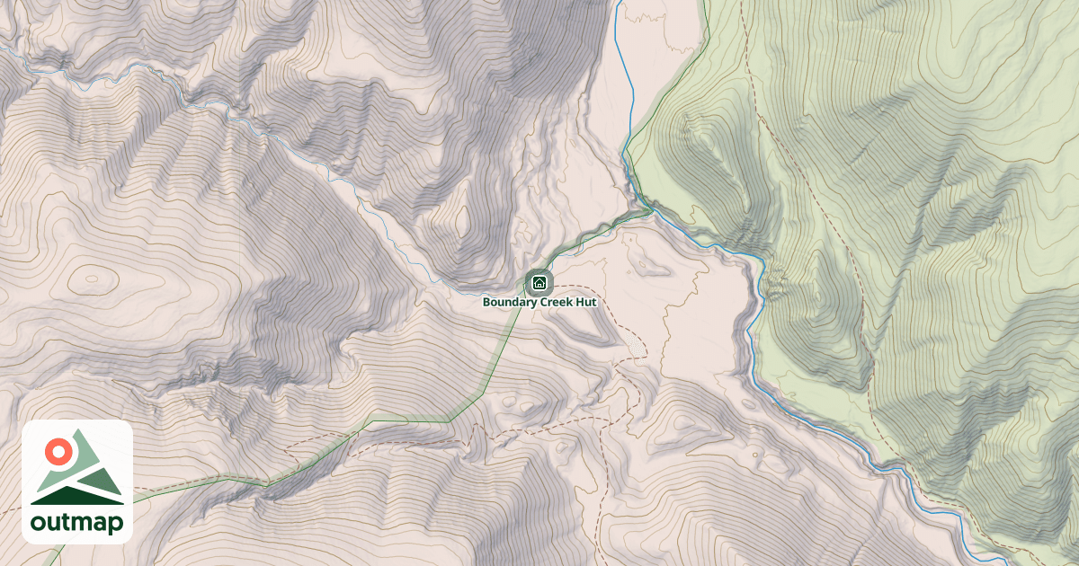 Map of Boundary Creek Hut