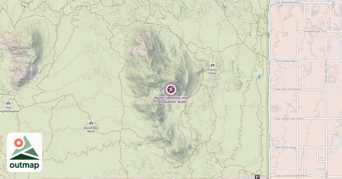 Map of Roofer Madness and Fairweather Walls