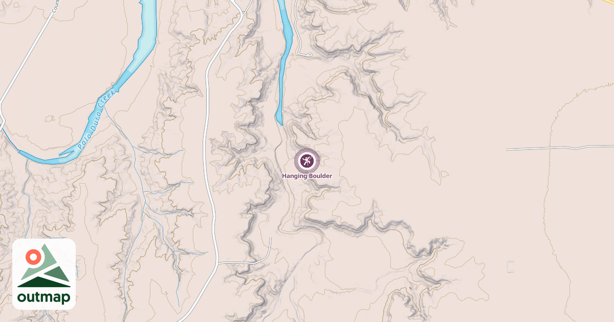 Map of Hanging Boulder