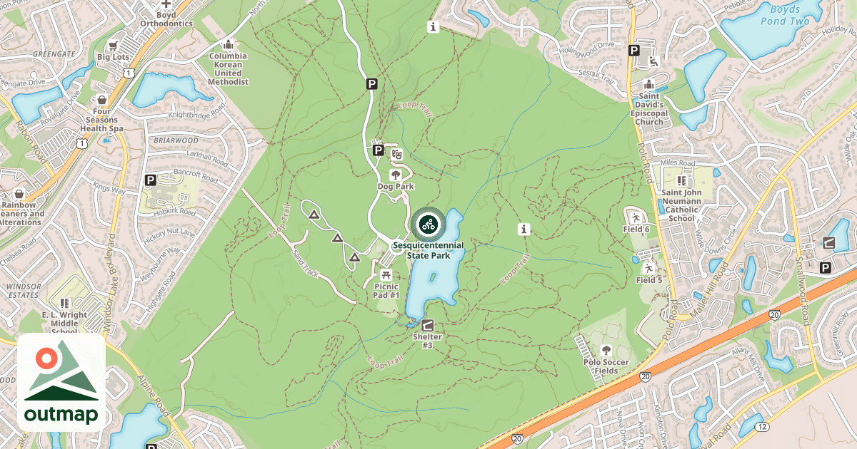 Map of Sesquicentennial State Park