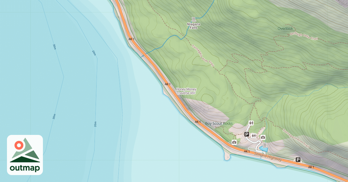 Map of Honey Money Traverse
