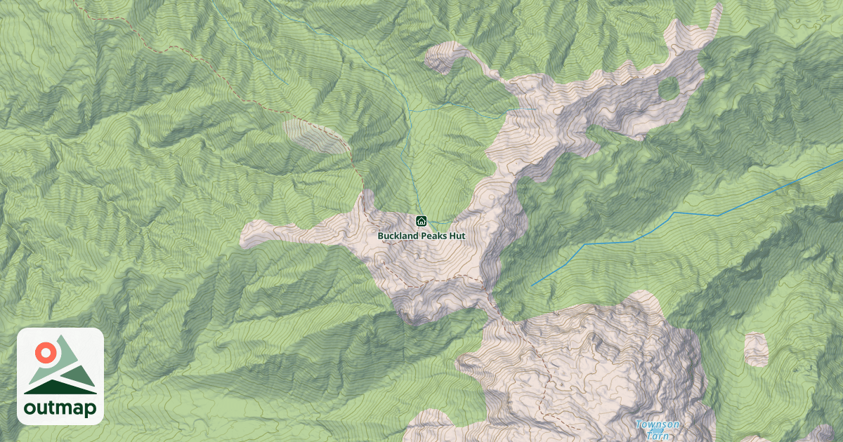 Map of Buckland Peaks Hut