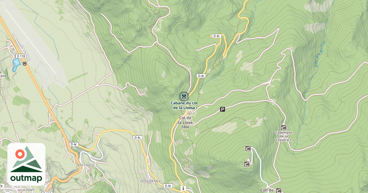 Map of Cabane du col de la Llossa
